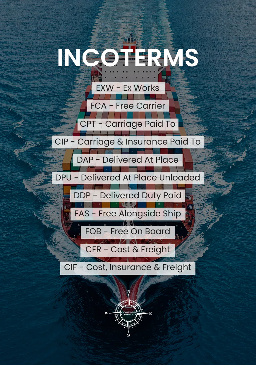 Incoterms overview for international sea freight responsibilities